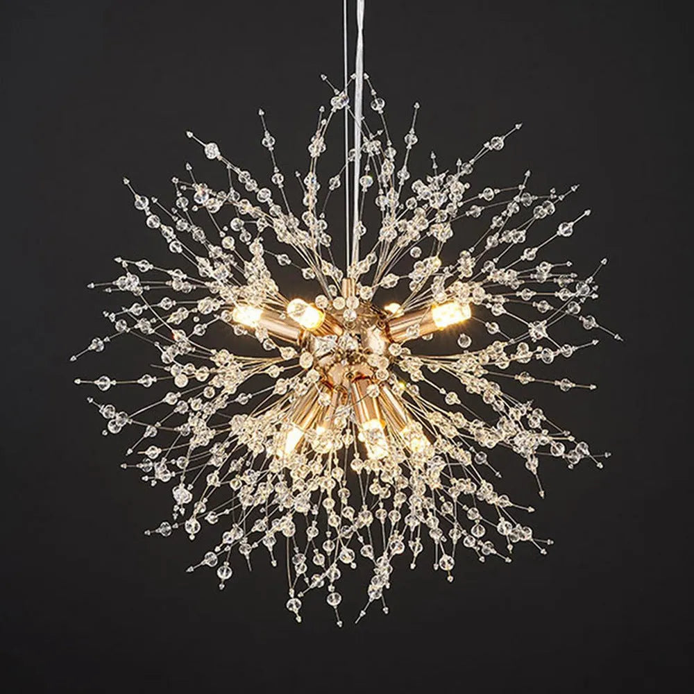 European crystal chandelier with five heads in storm lantern style for living room and bedroom lighting