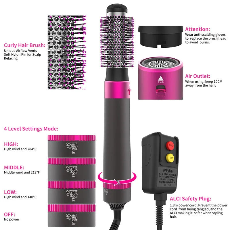 5-in-1 hair dryer brush in Dyson grey with ceramic coating and negative ion technology