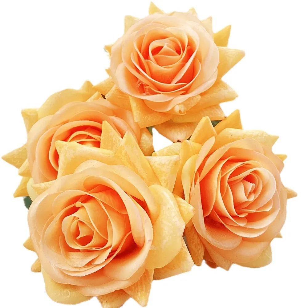 Artificial silk flower bouquet with 42cm stem and 8.5cm flower head in multiple colour options