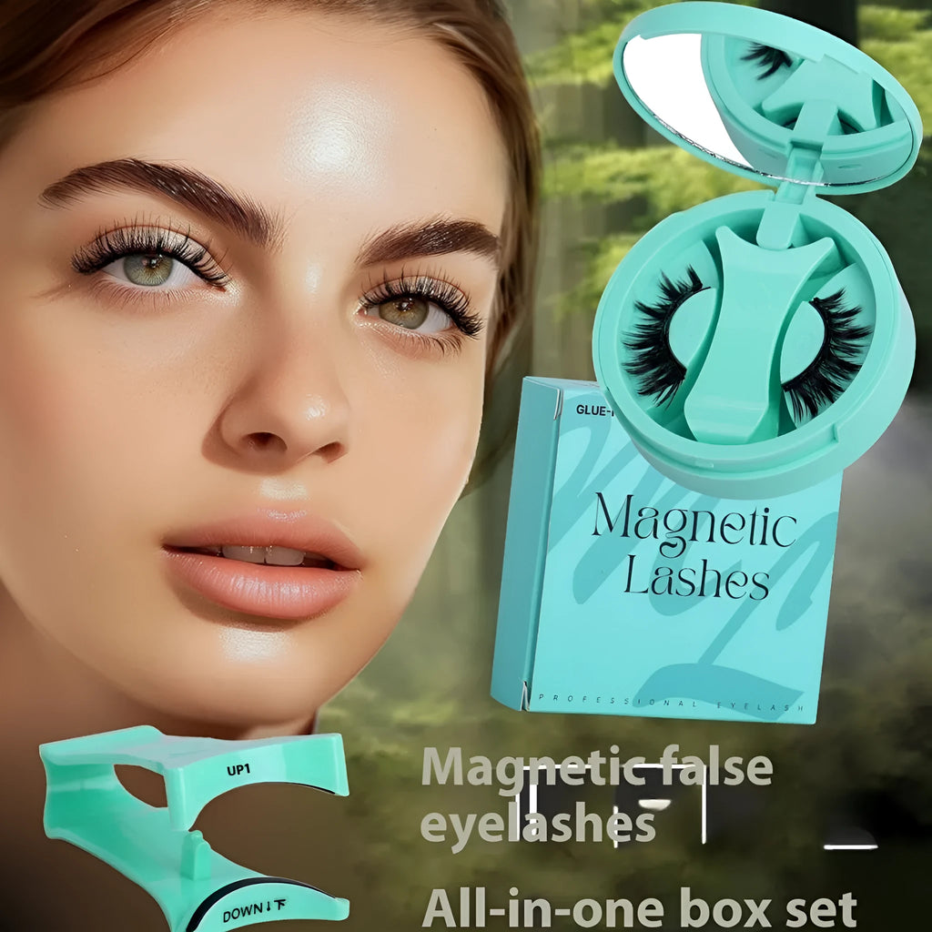Magnetic false eyelashes suit with thick hard stem and high-grade fibre strands in eight styles