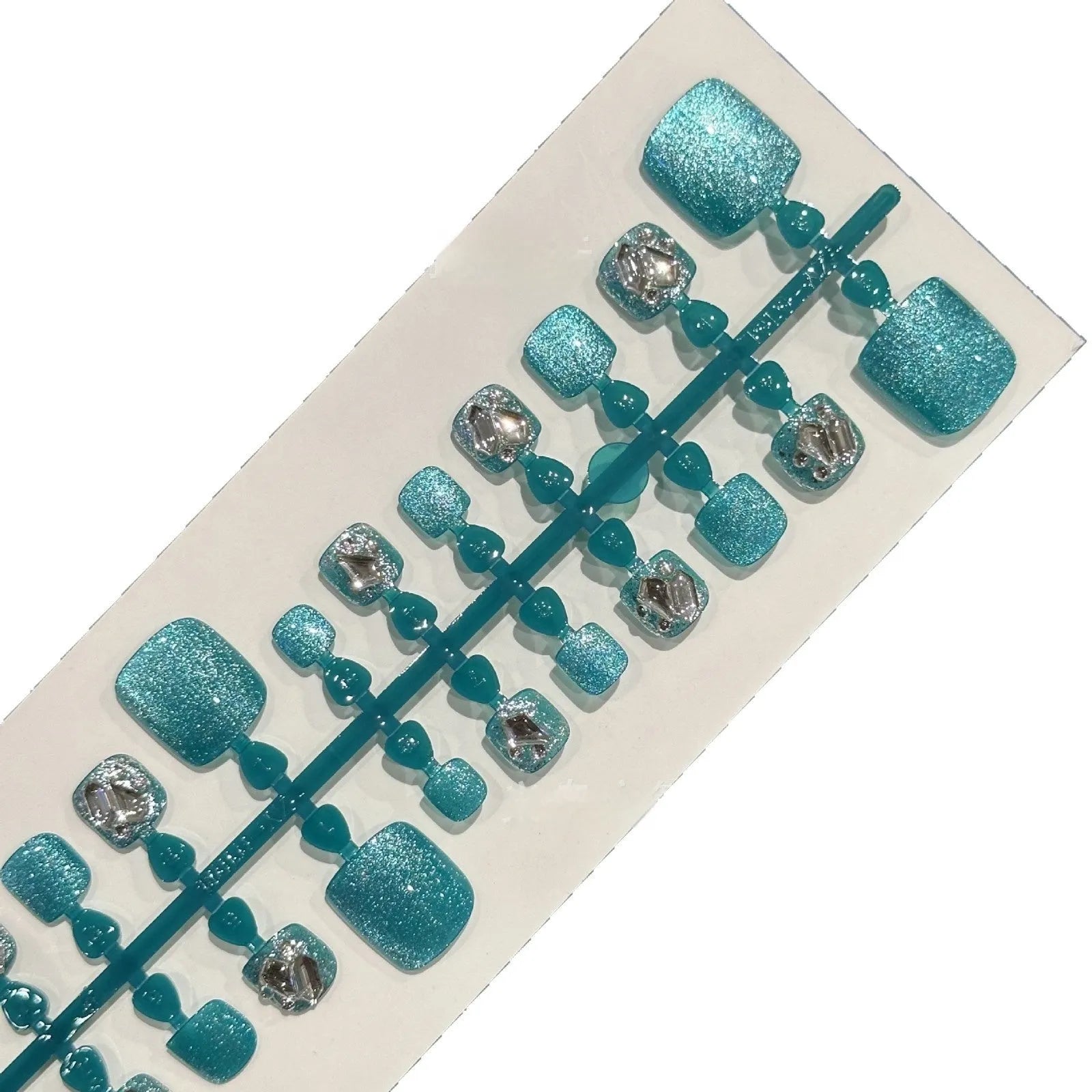 Blue diamond finish toenail wear armour set with cat's eye style and 42 pieces