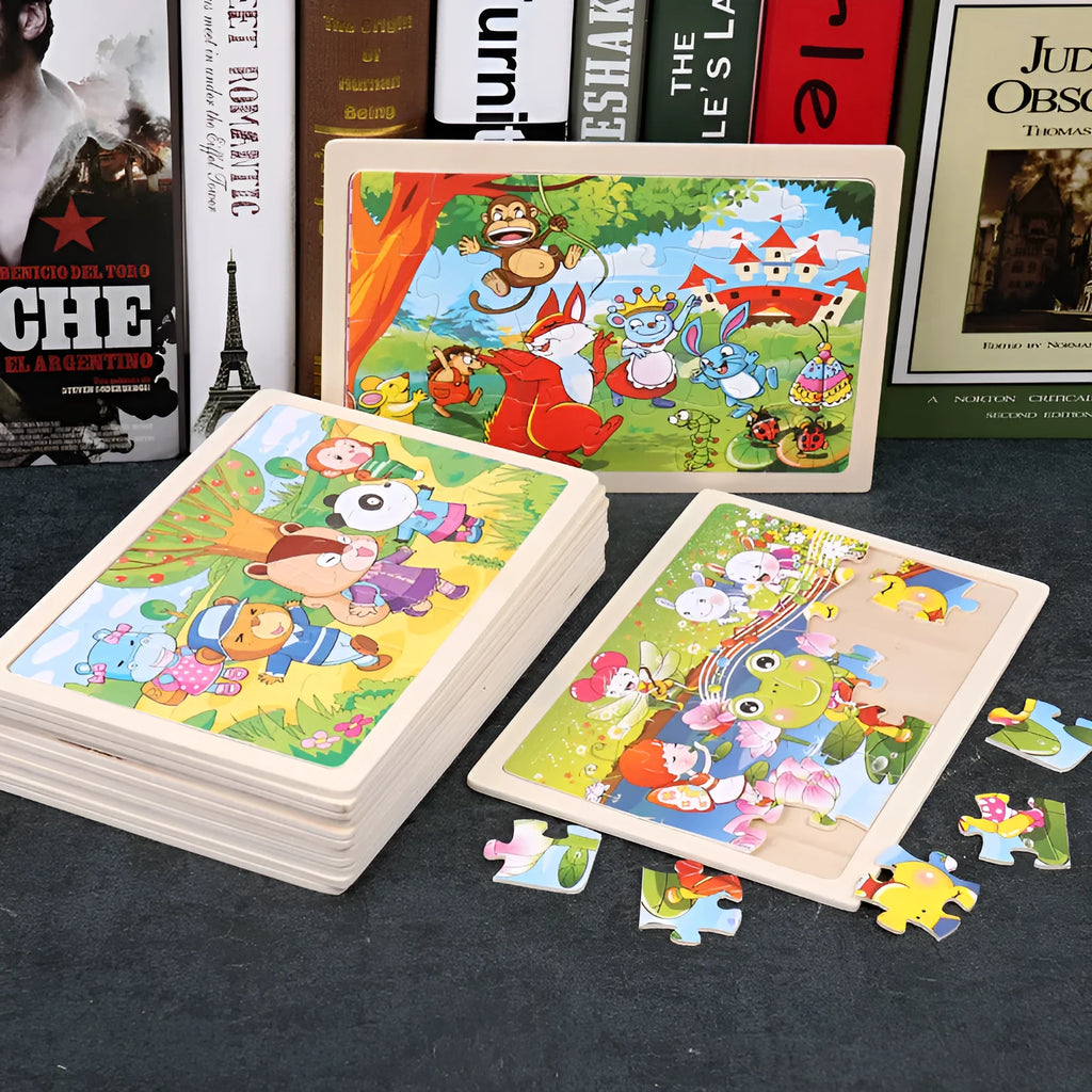 24-piece wooden jigsaw puzzle with Animal Paradise theme, 22.5 x 15 cm, for children