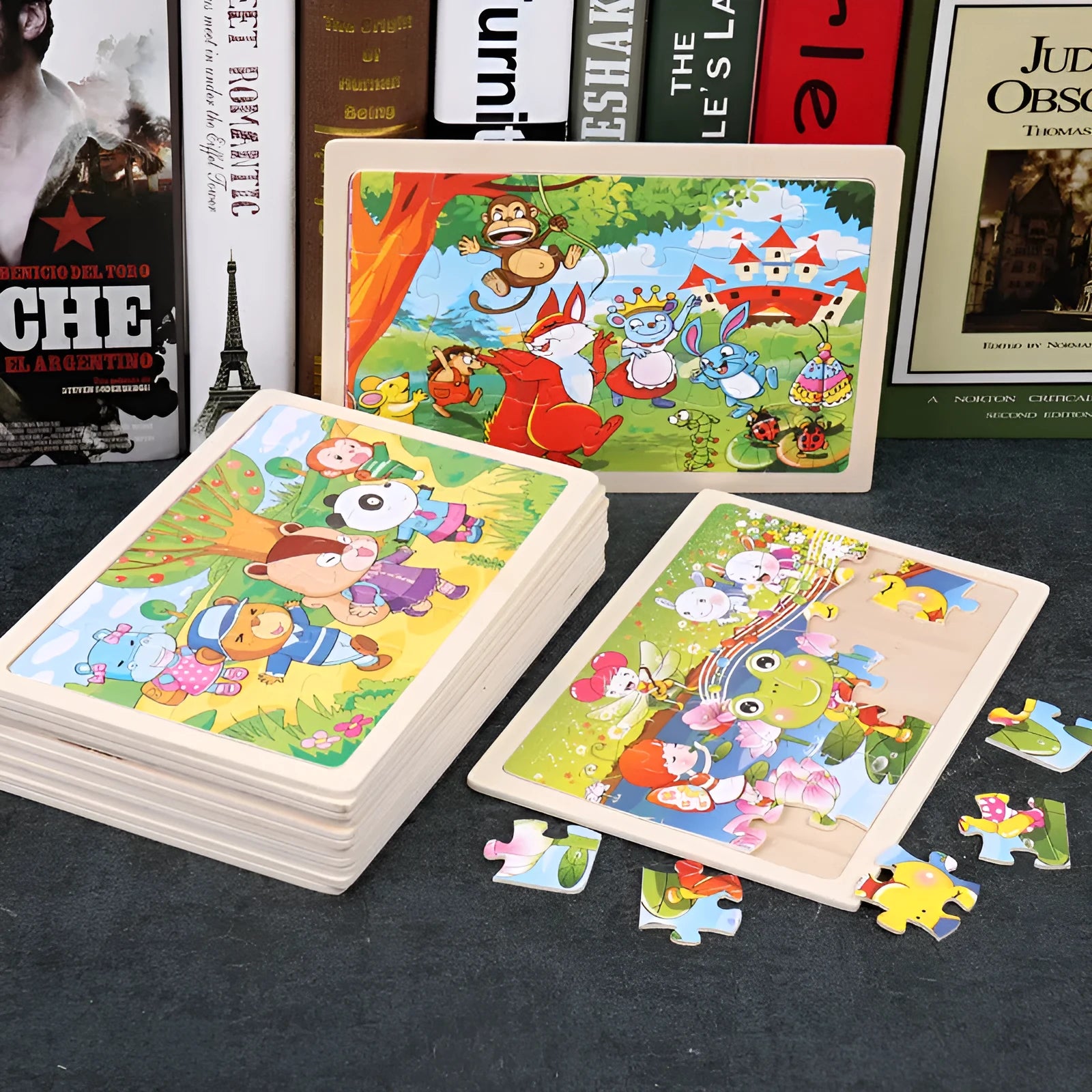 24-piece wooden jigsaw puzzle with Animal Paradise theme, 22.5 x 15 cm, for children