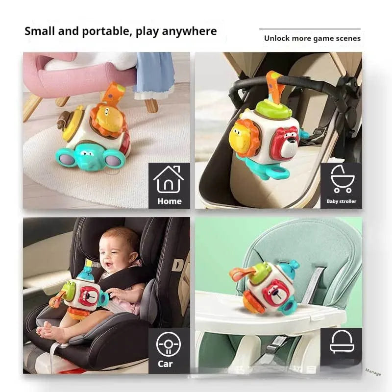 Animal busy ball plastic sensory toy for children with colour box packaging