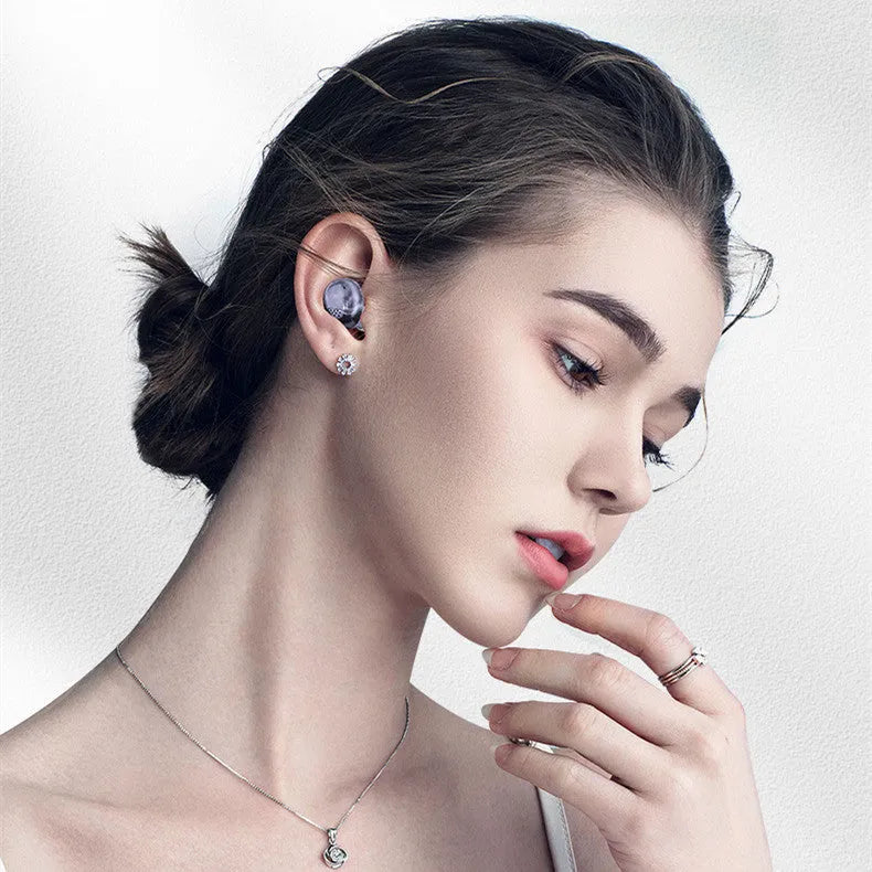 Low-latency Bluetooth headset in-ear gaming earbuds purple touch control