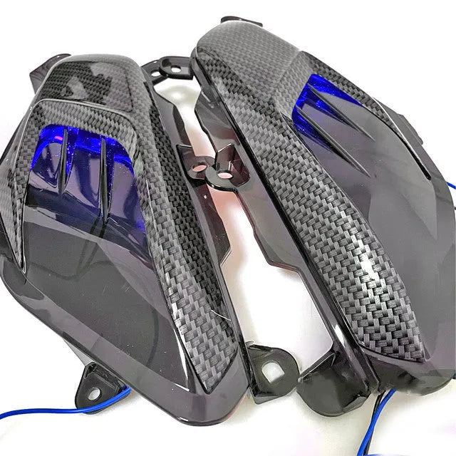Pair of carbon fibre style LED side lamps for YAMAHA NMAX155 and NMAX125 scooters