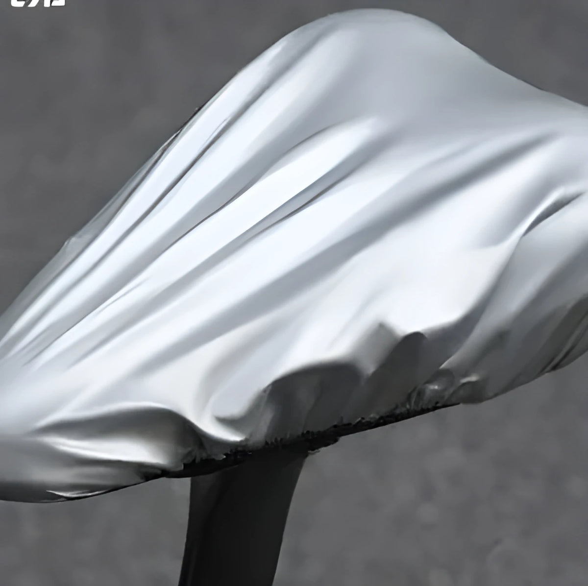 Silver polyester bicycle saddle rain cover for outdoor cycling, average size