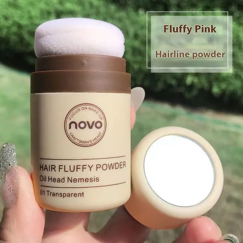 Oil control booster mattifying powder for hairline and bangs in a compact.