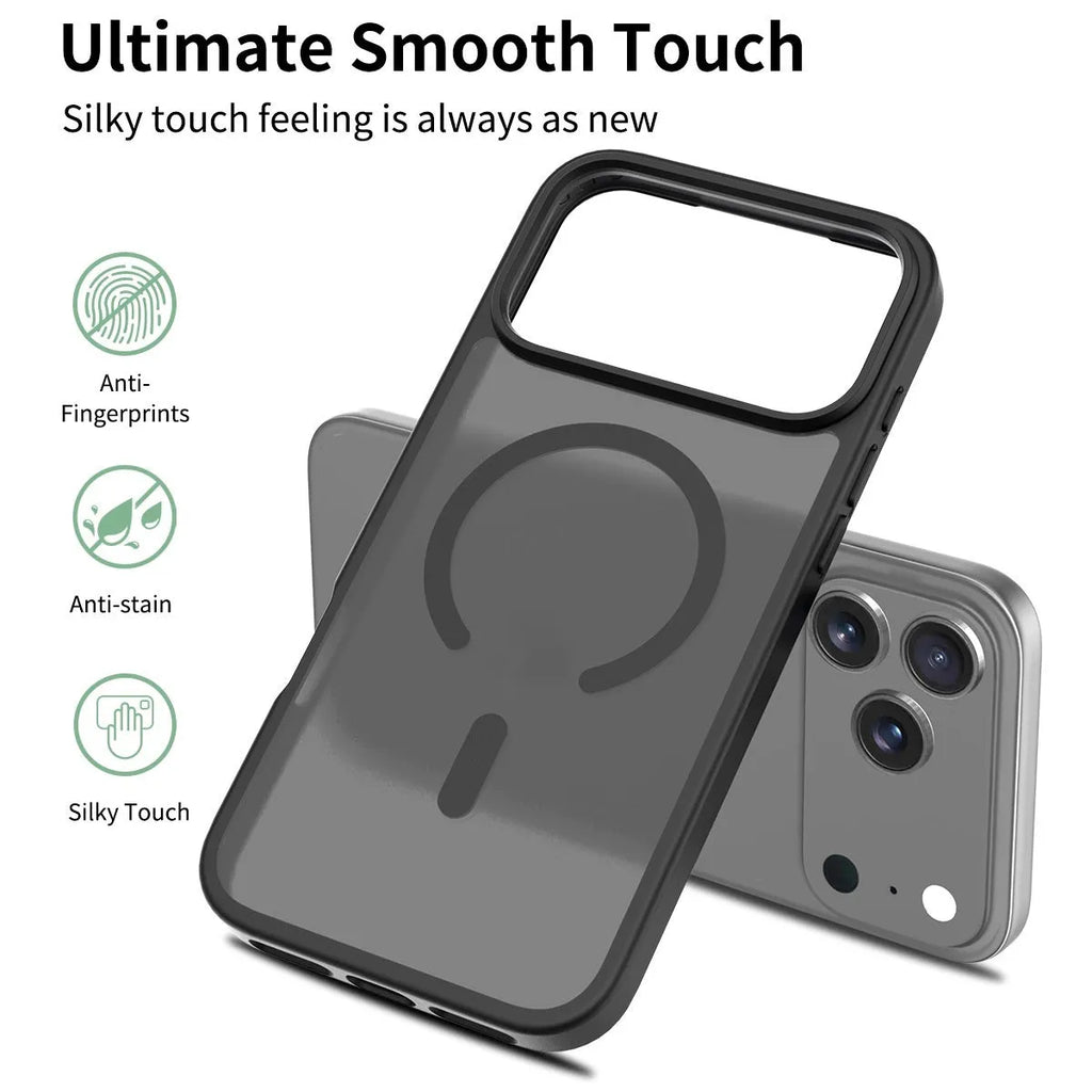 Frosted two-in-one anti-drop phone shell for Apple iPhone 16 and 17 series in black