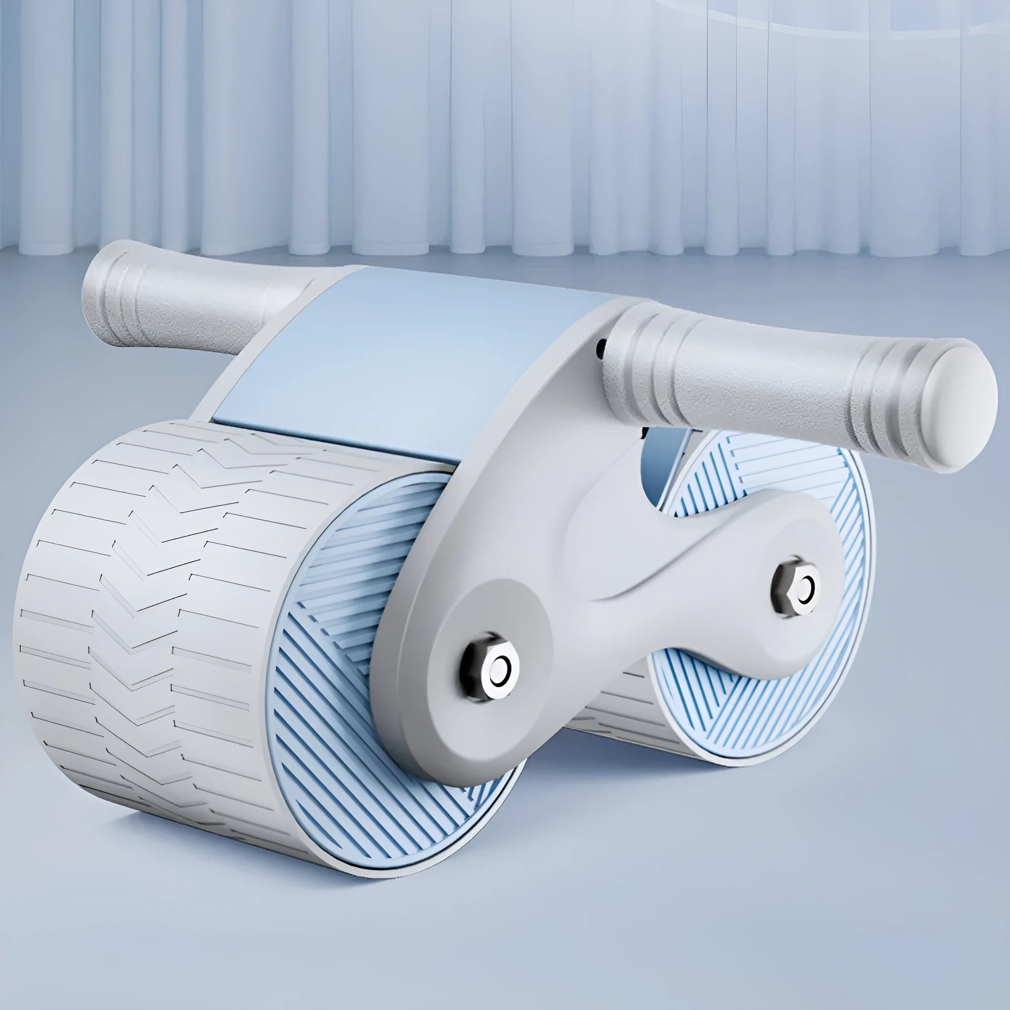 Abdominal muscle wheel fitness roller with rebound mute anti-slip, phone bracket, and kneepad for home office use