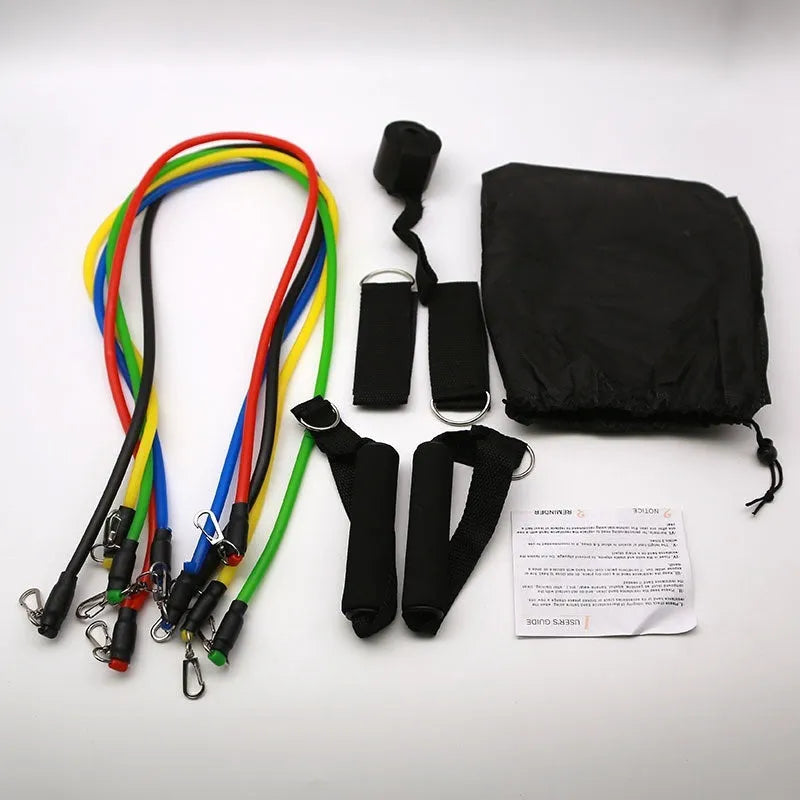 Door sports multi-functional 11-piece set with pulling rope and ABS plastic components.