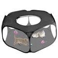 Foldable minipet fence in black for outdoor dog exercise and game containment