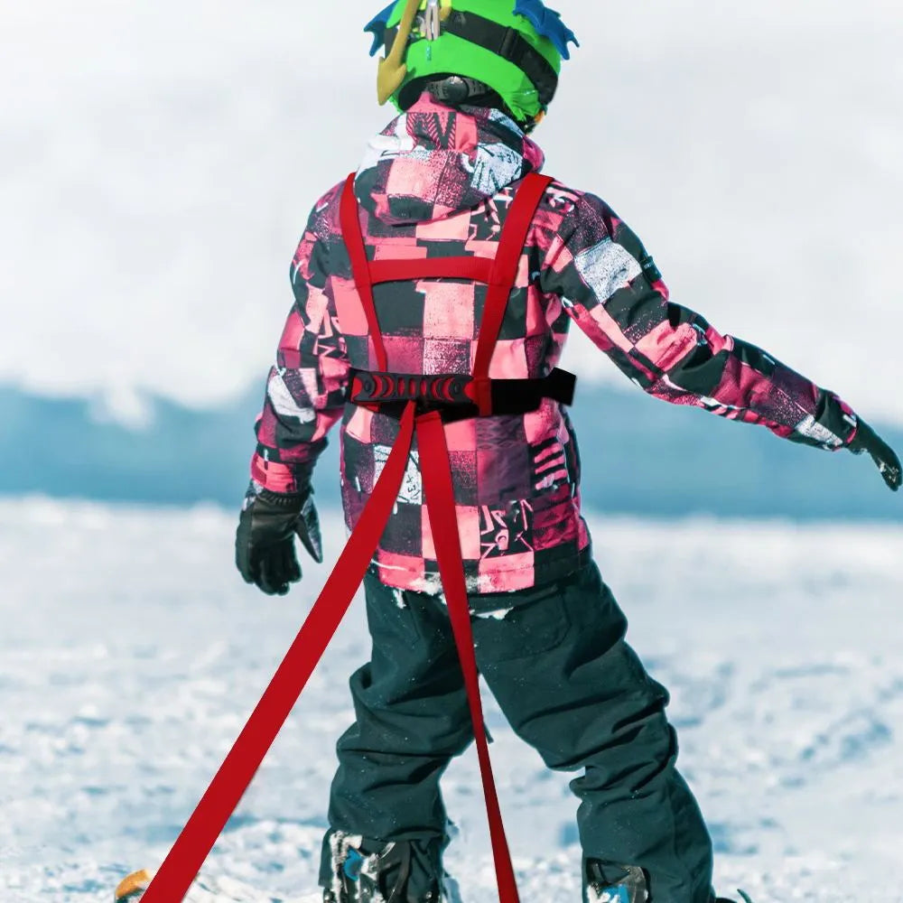 Safety rope ski drop-resistant training belt in black nylon for wrist elbow knee protection