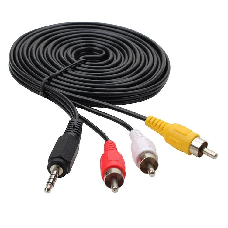 Lotus head audio video cable for TV set-top box to speaker connection, multiple lengths available