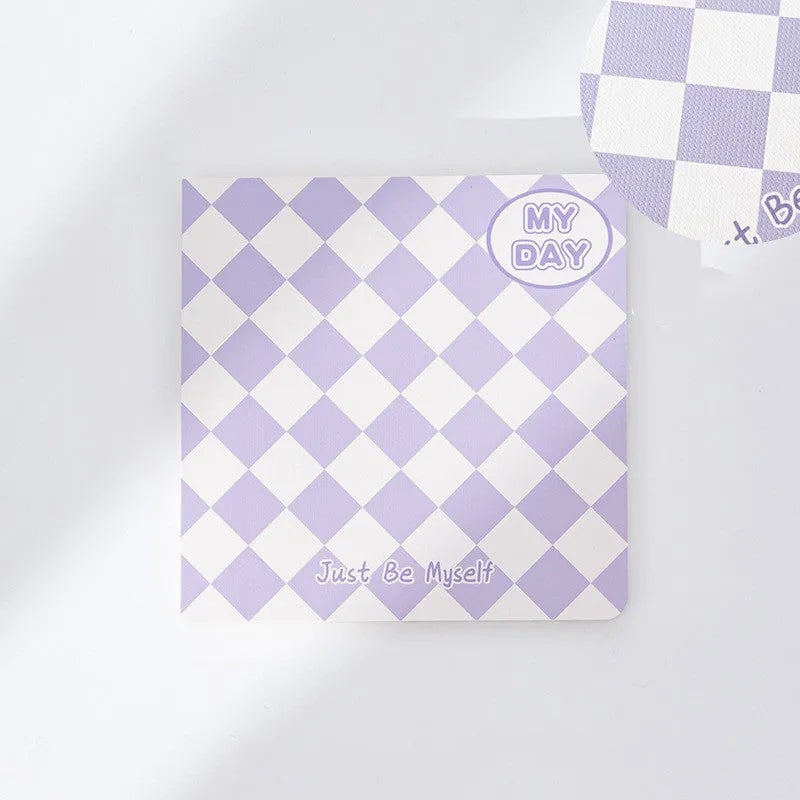 Ins style Japanese Korean cute notebook with checkerboard pattern cover and 100 sheets of Daolin paper
