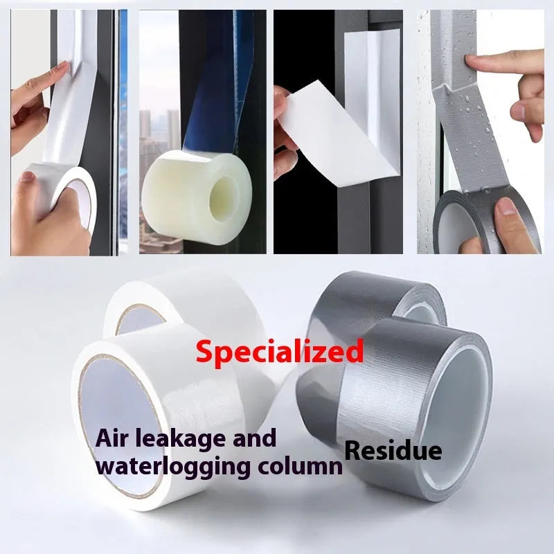 Windproof sealing tape roll in transparent, silver grey, or white colour options with customisable width and length specifications