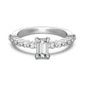Round diamond ring for women in white gold colour electroplated silver size No 7