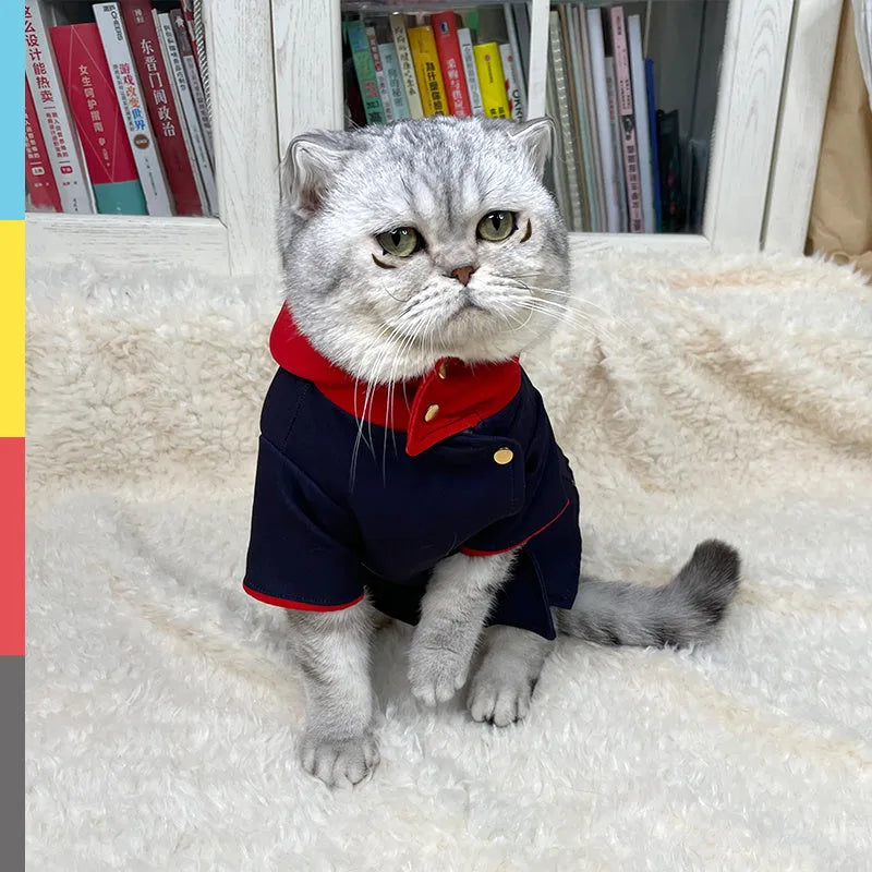Tiger Staff Yuren coloured pet hoodie for dogs or cats, shown as a small or medium sized photo prop.