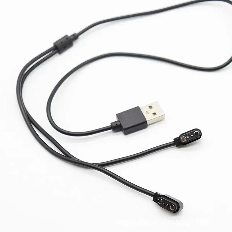 Black 50cm charging cable with 2-pin 2.54mm connector for Bluetooth glasses