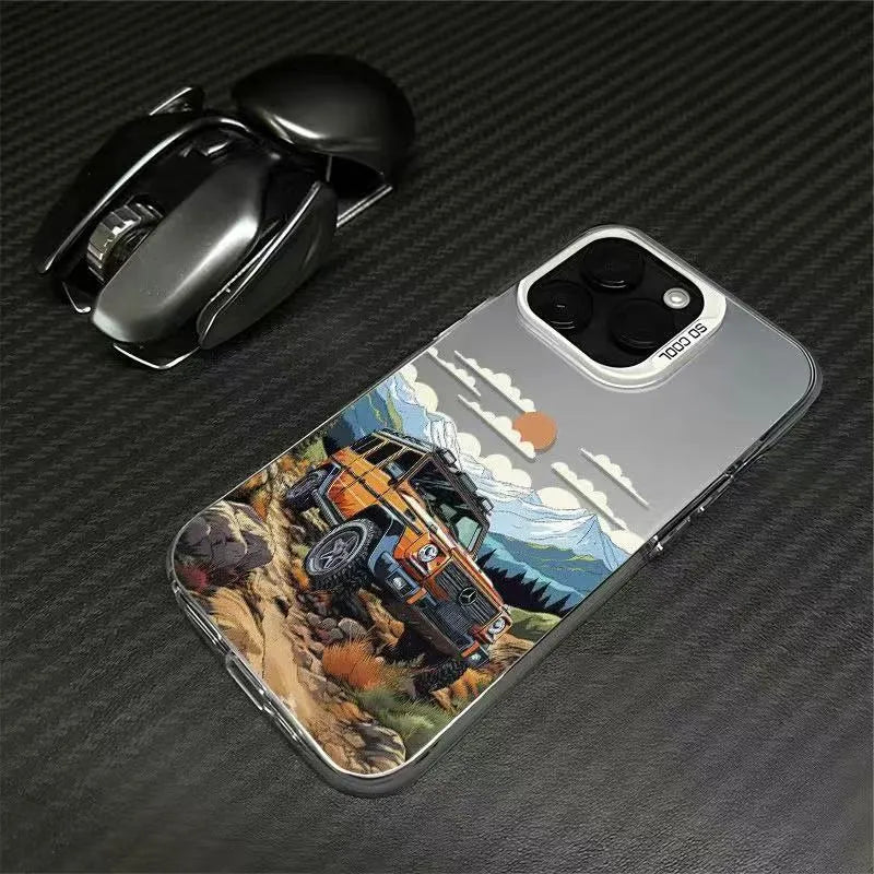 Rigid PC hard case for iPhone 11-16 series, laser stereo finish, black colour
