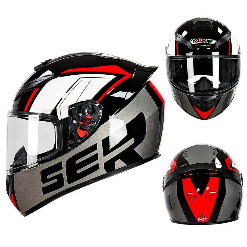 ABS motorcycle helmet for electric vehicles in grey and yellow colour options showing six available sizes