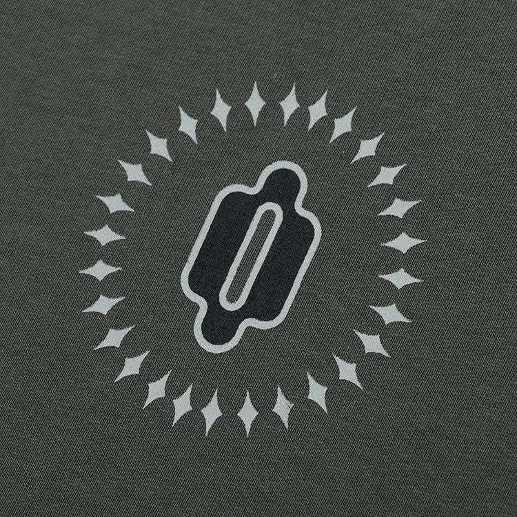 Men's grey cotton drop shoulder sweatshirt with letter pattern and loose fit