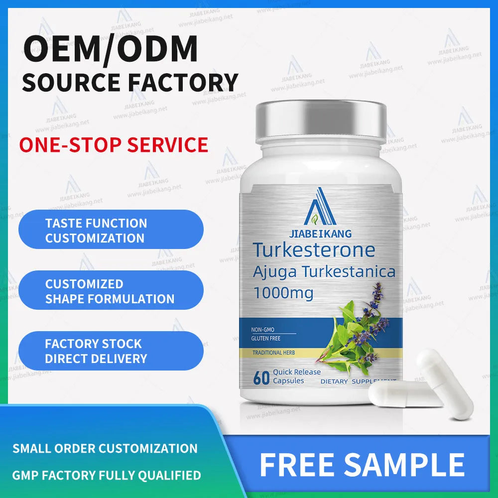 Turkesterone capsules bottle with Ajuga Turkestanica extract 60 capsules packaging