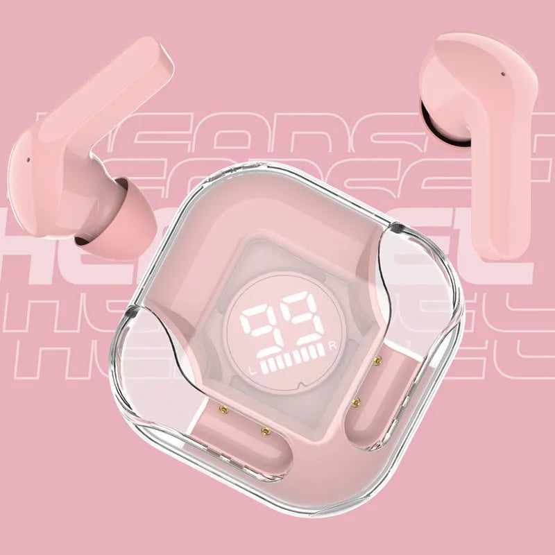 Bluetooth wireless TWS in-ear headphones in five colour options showing Black, Blue, Green, Pink, and White variants