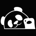 Peeking panda vinyl car sticker decal in black with cute design for exterior use