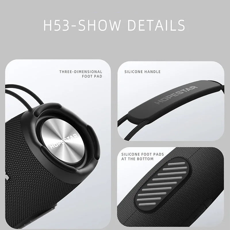H53 waterproof wireless Bluetooth speaker in rugby style, 35W, 5200mAh, four colours