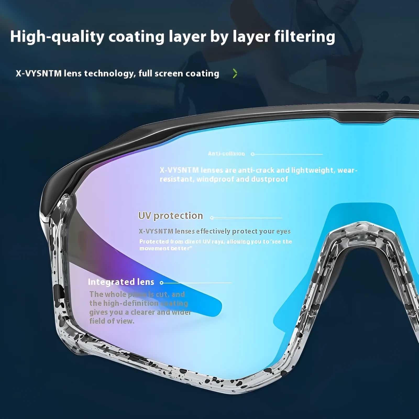 Colourful mountaineering goggles for climbing and snow sports on a neutral background.