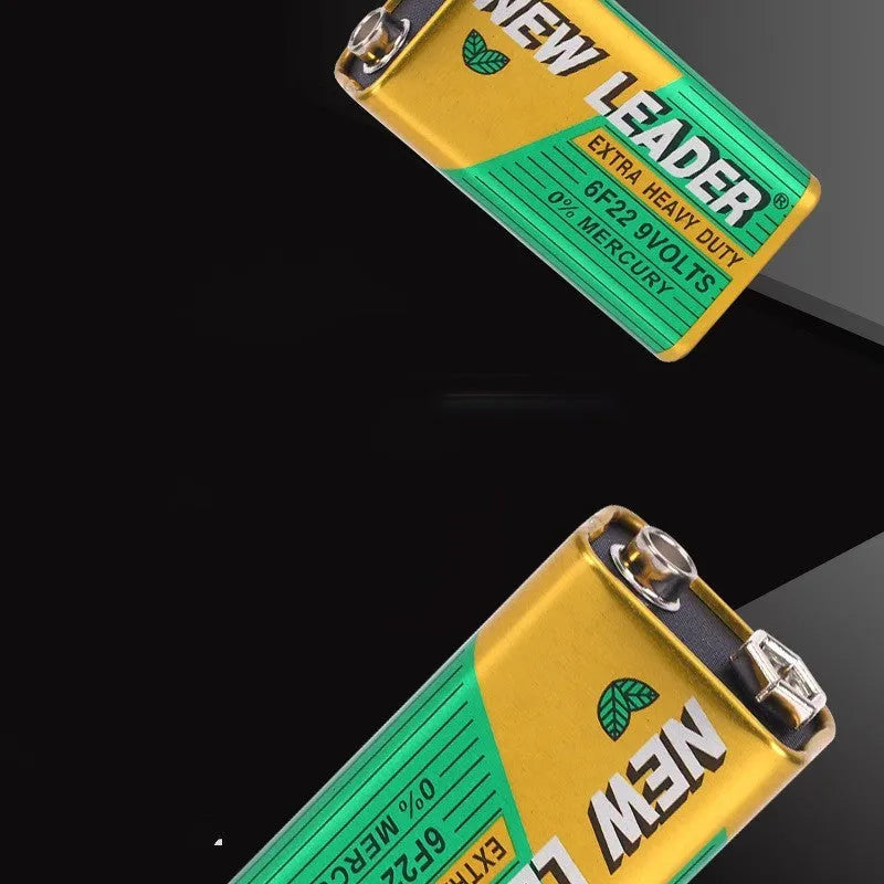 Xinlida 9V rectangular alkaline block battery with snap connectors, model 6F22.