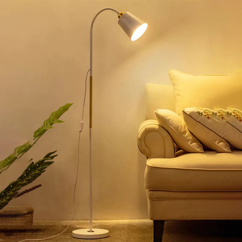 Nordic style floor lamp in black gold or platinum finish with 5W warm light