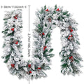 American-style rattan Christmas garland with flocking snow effect in three length options