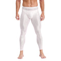 Ice silk nude feel yoga pants thin men's long johns in solid colour, nylon fabric, cropped length