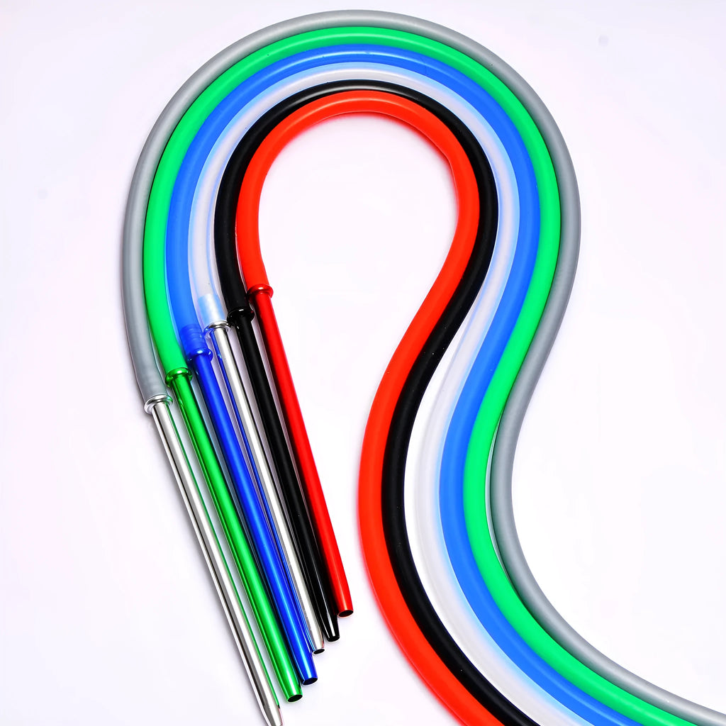 Creative silicone hookah hose in red blue green black silver gray clear colours with aluminium material