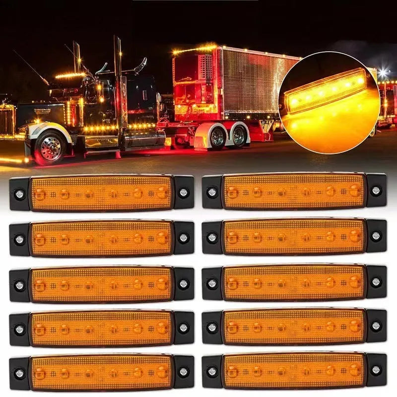 Trailer side warning light with PVC housing and SMD LED, 9.6x2x1cm dimensions for truck modification