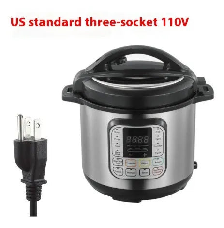 Silver 6L electric pressure cooker with touch control panel and aluminium alloy inner pot