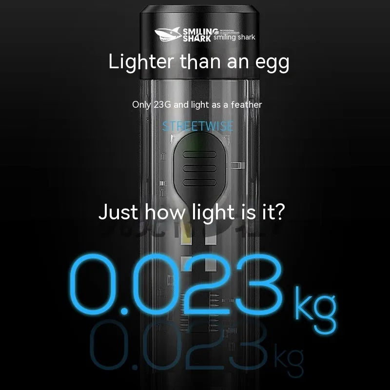 Black portable outdoor flashlight with 1W LED and USB rechargeable built-in battery