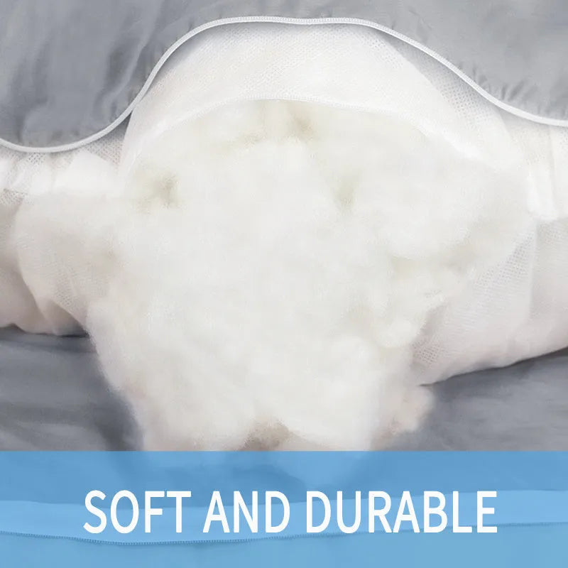 U-shaped maternity pillow in ice silk fabric for pregnancy support, shown in light blue colour.