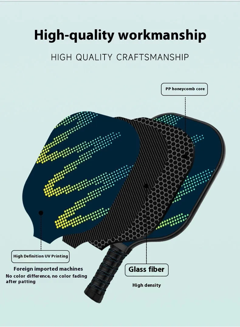 Single high density fibreglass table tennis racket for outdoor sports.