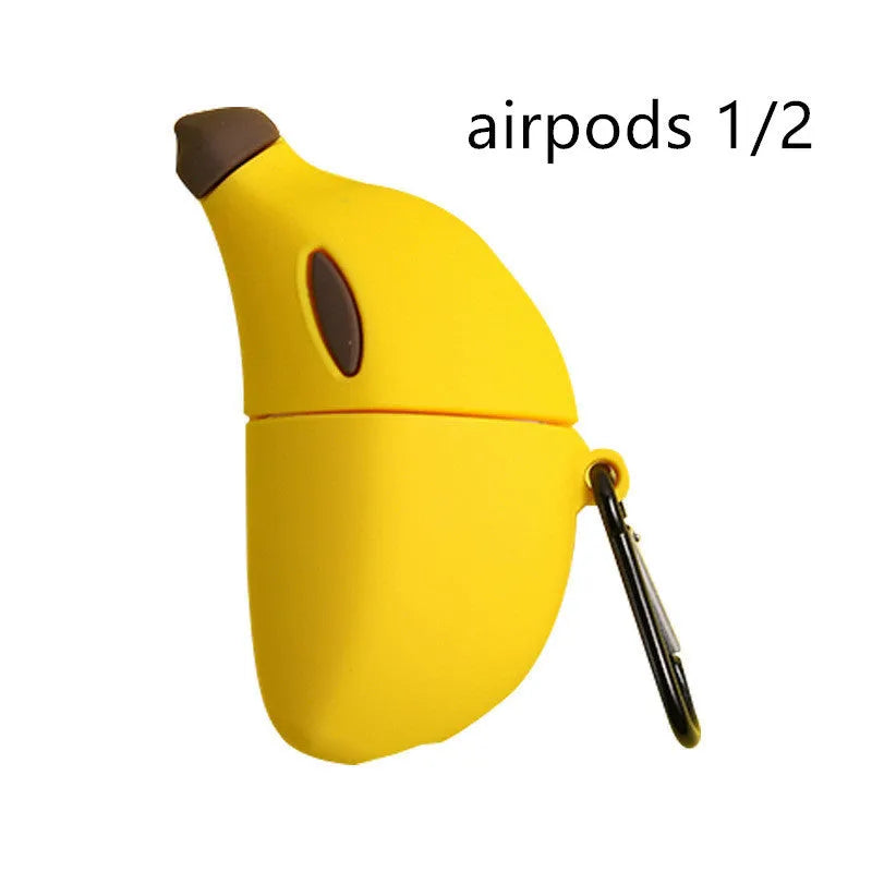 Yellow banana silicone protective case for AirPods Pro wireless headphones