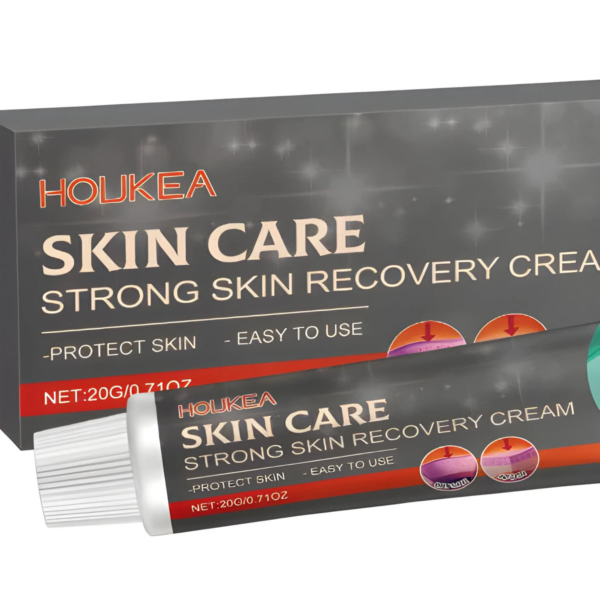 20g tube of skin healing soothing care cream with aloe leaves and mint leaves