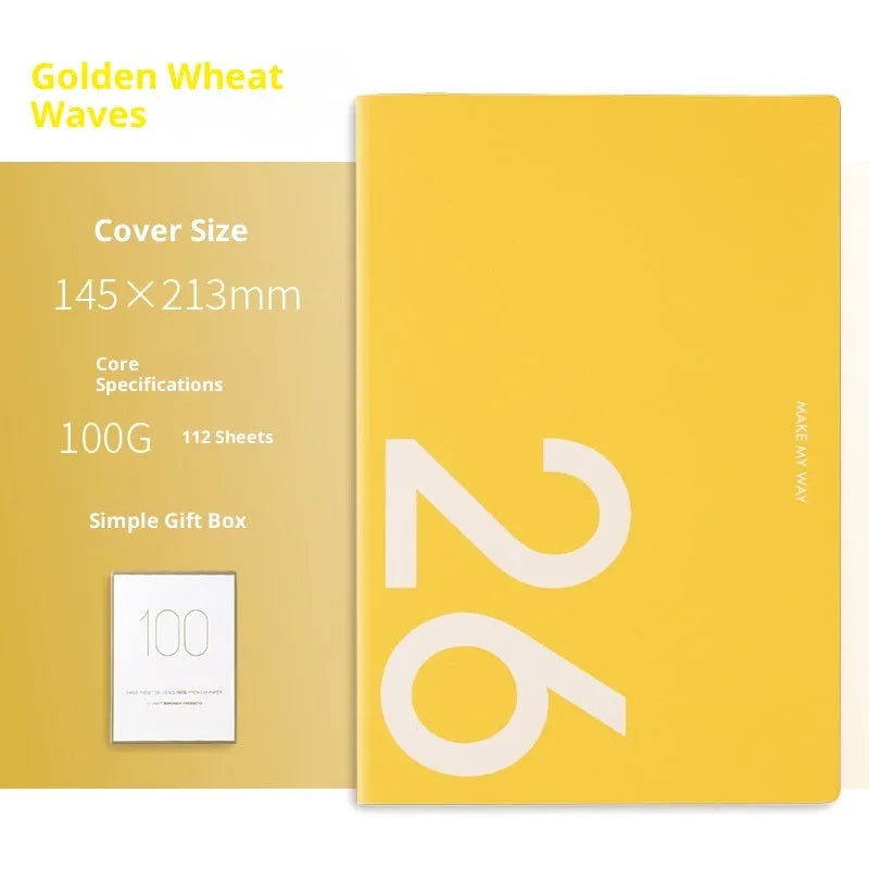 A5 imitation leather schedule notebook with two-pages-per-week layout and coloured cover options
