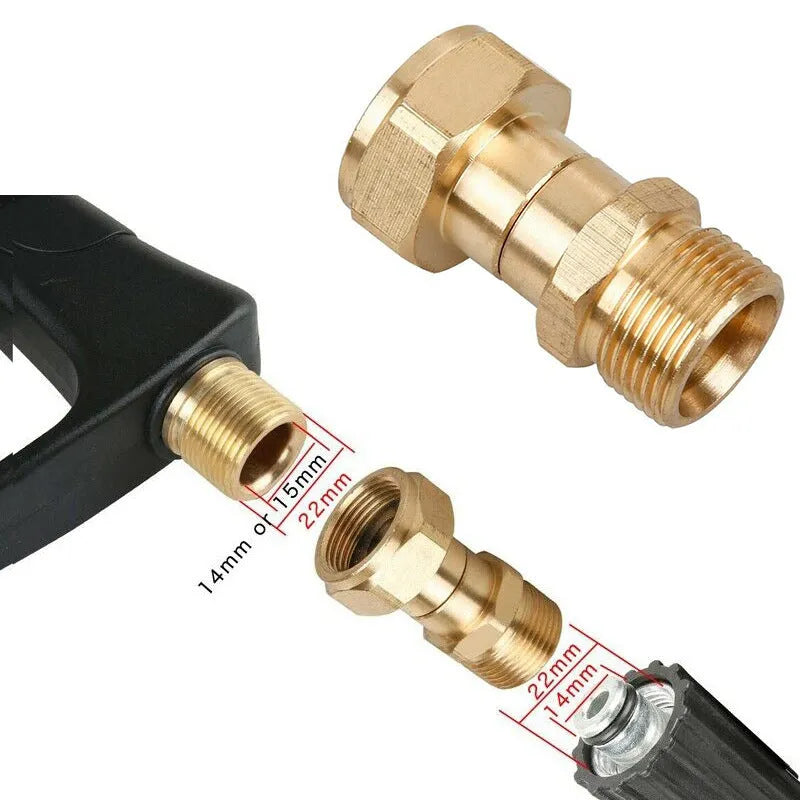 Brass high pressure water pipe rotary joint quick hose connector for car washing machine