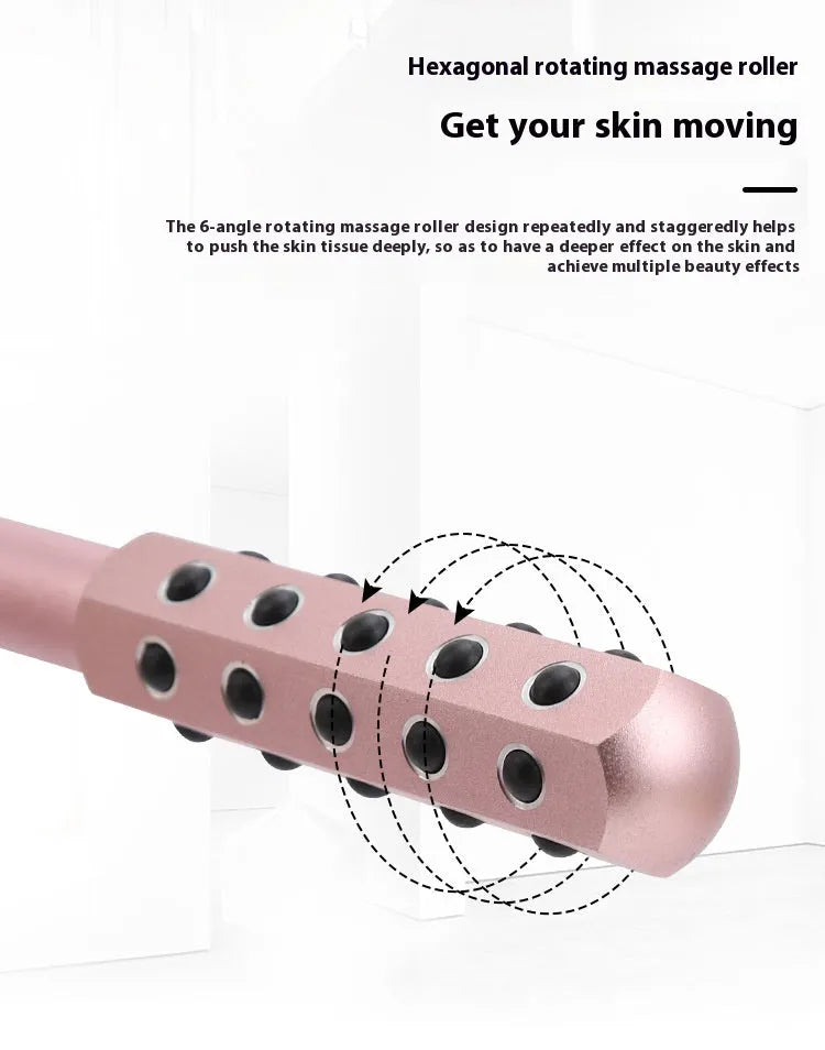Germanium purple beauty massage roller device for facial treatment measuring 193mm long