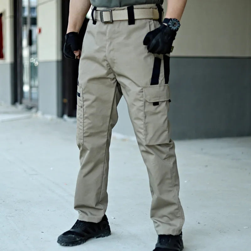 Beetle Tactical Trousers men's outdoor multifunctional cargo pants in khaki colour