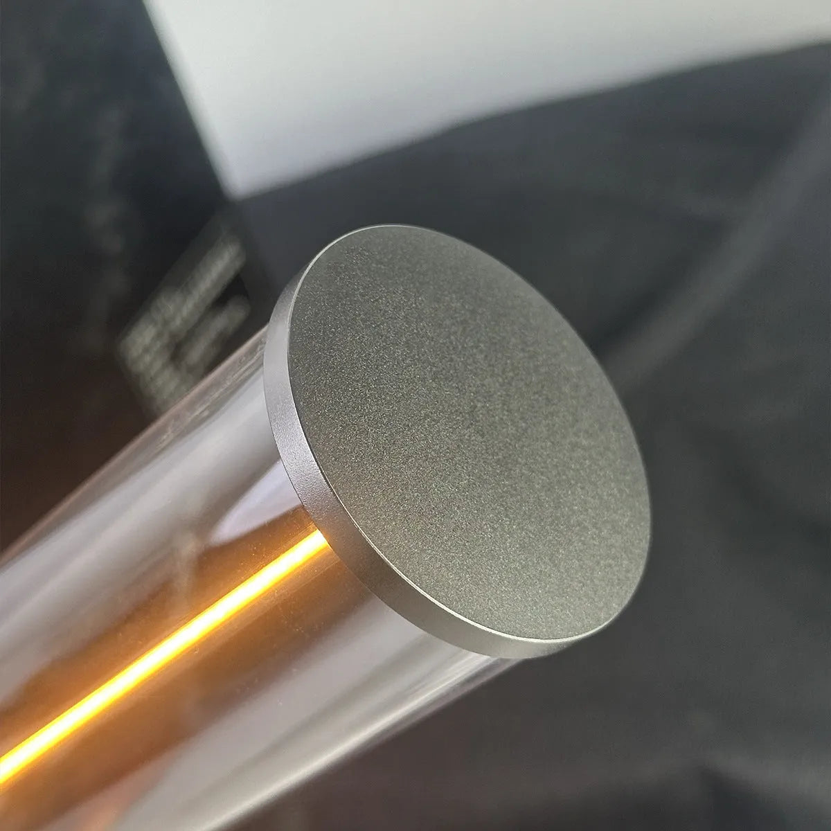 Tall, narrow modern USB LED night light strip with glass panel and magnetic base.