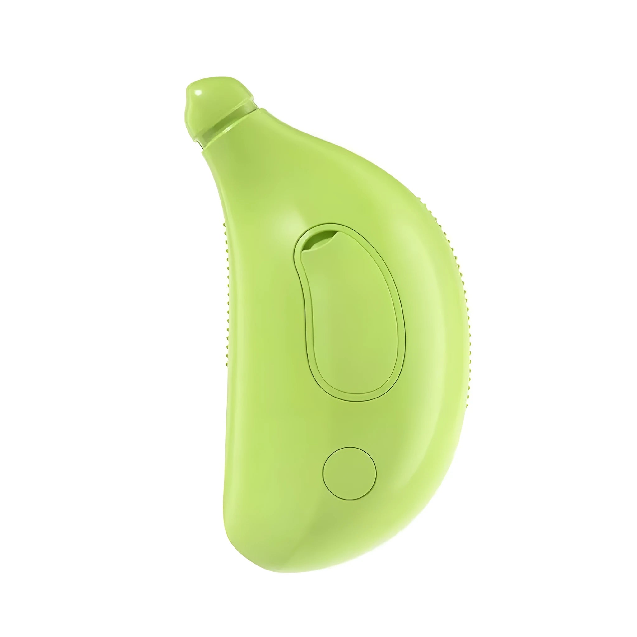 Green rechargeable 3-in-1 cat steam brush with silicone teeth and massage function.