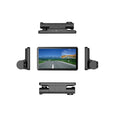 Black three-lens dash cam with 4-inch touch screen for front and rear vehicle recording